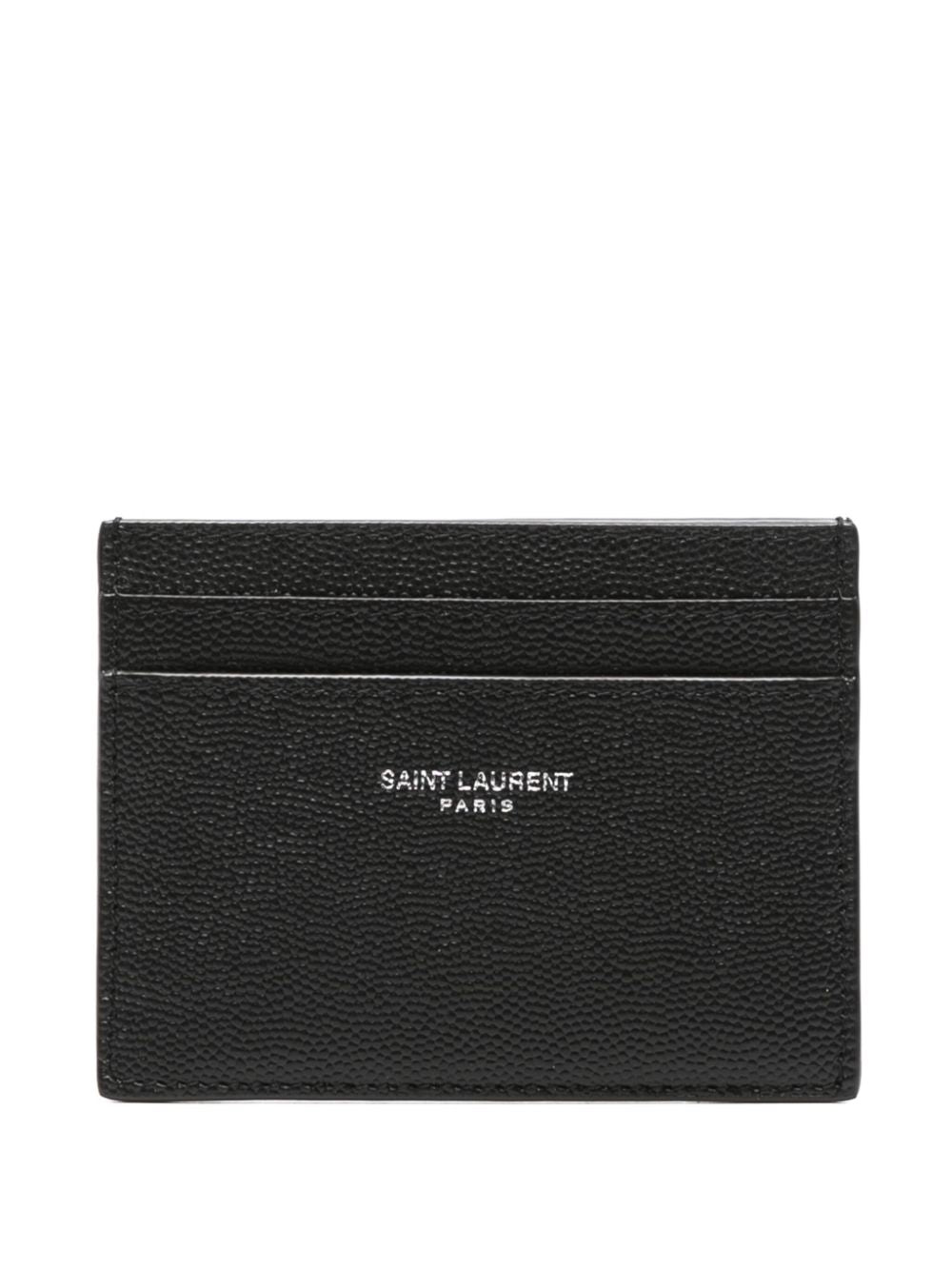 logo-stamp card holder<BR/> 375946 BTY0N1000 SAINT LAURENT 