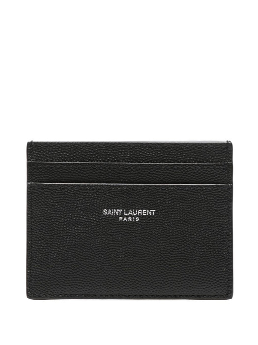 logo-stamp card holder<BR/> 375946 BTY0N1000 SAINT LAURENT 