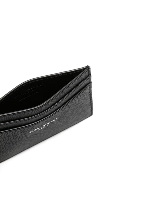 logo-stamp card holder<BR/> 375946 BTY0N1000 SAINT LAURENT 