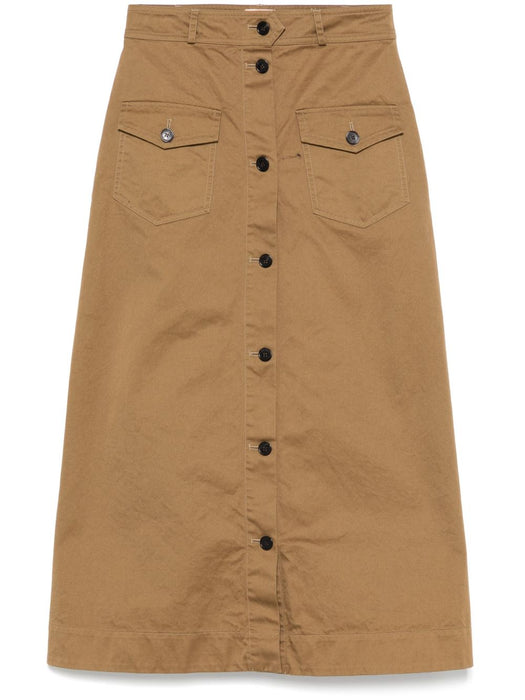 cotton midi skirt<BR/><BR/><BR/><BR/><BR/><BR/> 817344 Y04VY2100 SAINT LAURENT 