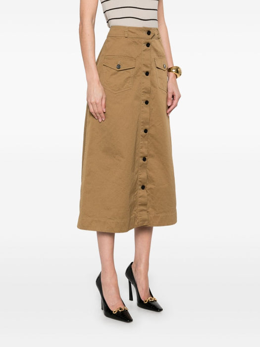 cotton midi skirt<BR/><BR/><BR/><BR/><BR/><BR/> 817344 Y04VY2100 SAINT LAURENT 