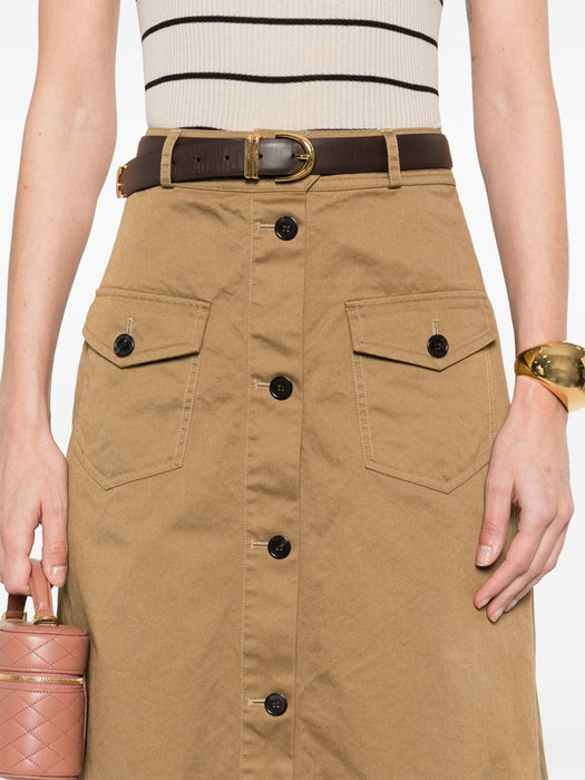cotton midi skirt<BR/><BR/><BR/><BR/><BR/><BR/> 817344 Y04VY2100 SAINT LAURENT 