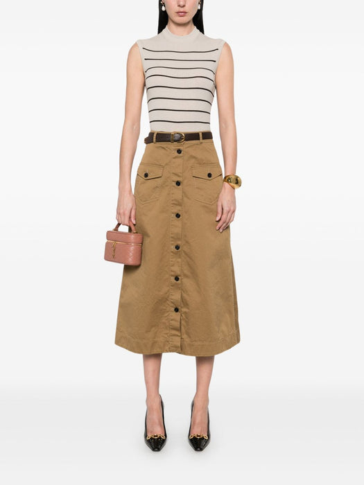 cotton midi skirt<BR/><BR/><BR/><BR/><BR/><BR/> 817344 Y04VY2100 SAINT LAURENT 