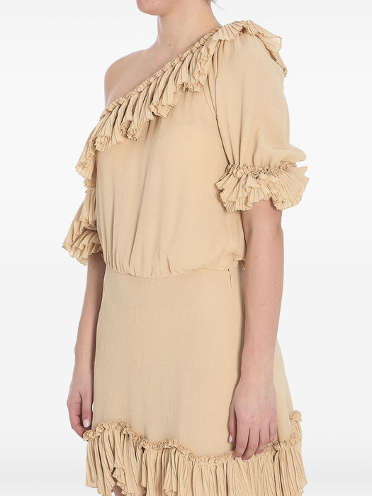 one-shoulder ruffled dress 819589 Y3K459520 SAINT LAURENT 