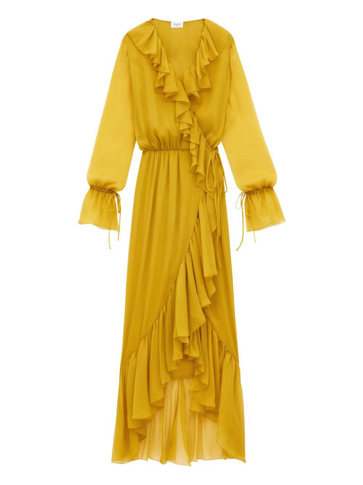 ruffled wrap dress 825705 Y3F227789 SAINT LAURENT 