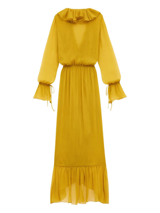 ruffled wrap dress 825705 Y3F227789 SAINT LAURENT 
