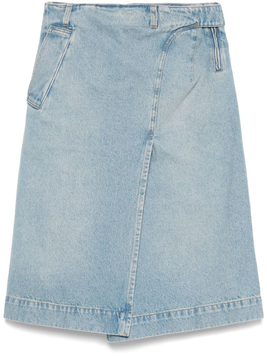 denim wrap detail skirt 1125DSK006000A PALE BLUE WASH 9204 VICTORIA BECKHAM 