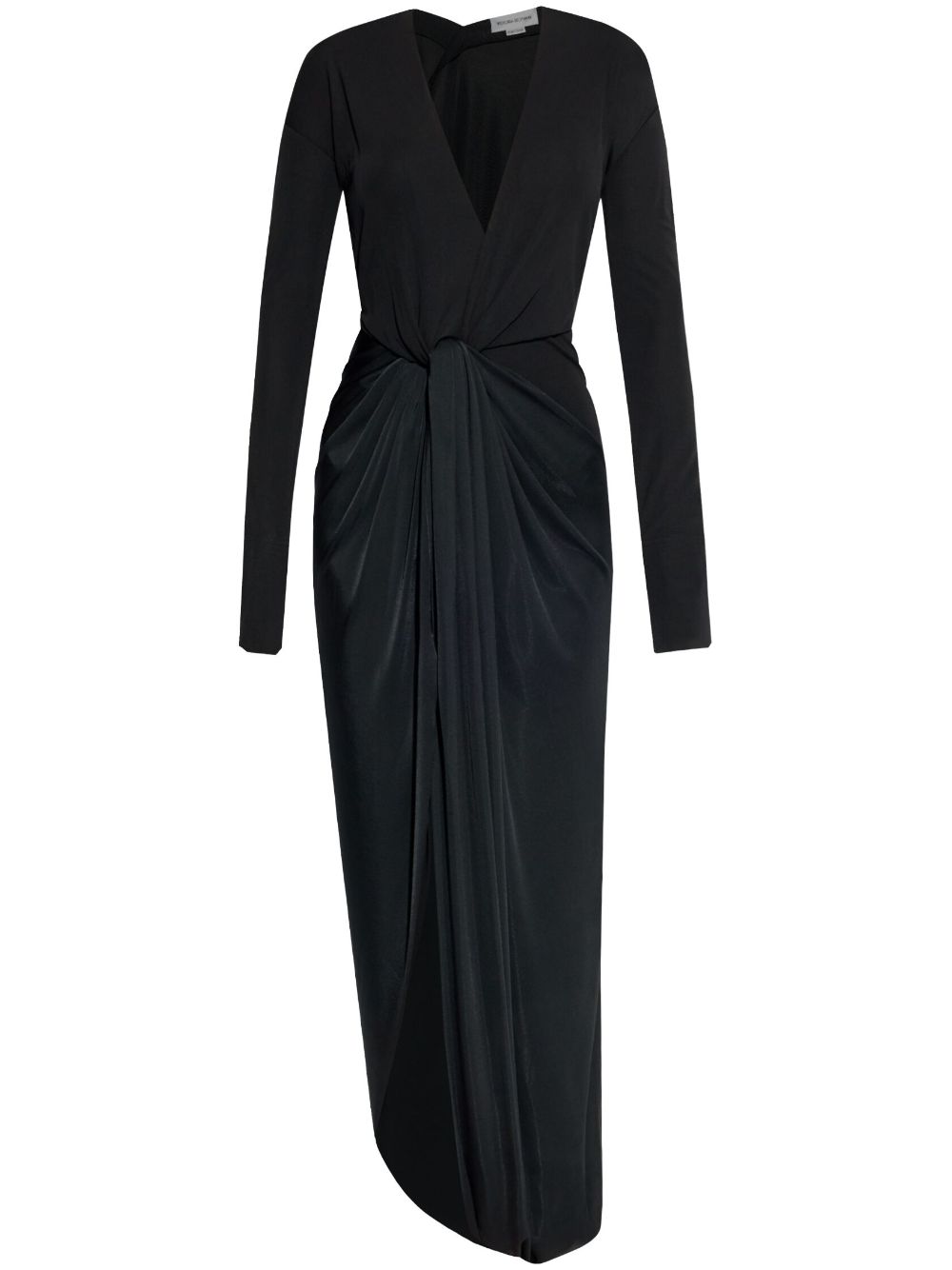 knot-detail jersey gown 1125WDR006032C BLACK 1 VICTORIA BECKHAM 