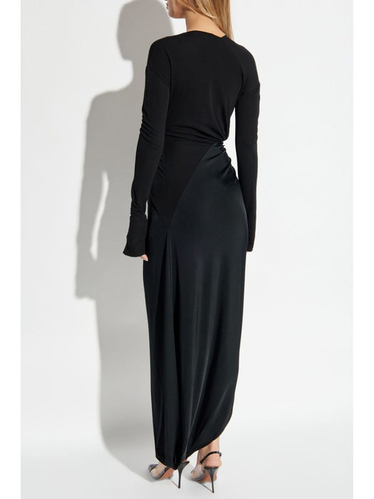 knot-detail jersey gown 1125WDR006032C BLACK 1 VICTORIA BECKHAM 