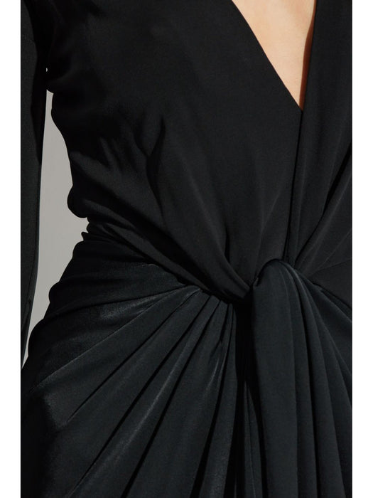 knot-detail jersey gown 1125WDR006032C BLACK 1 VICTORIA BECKHAM 