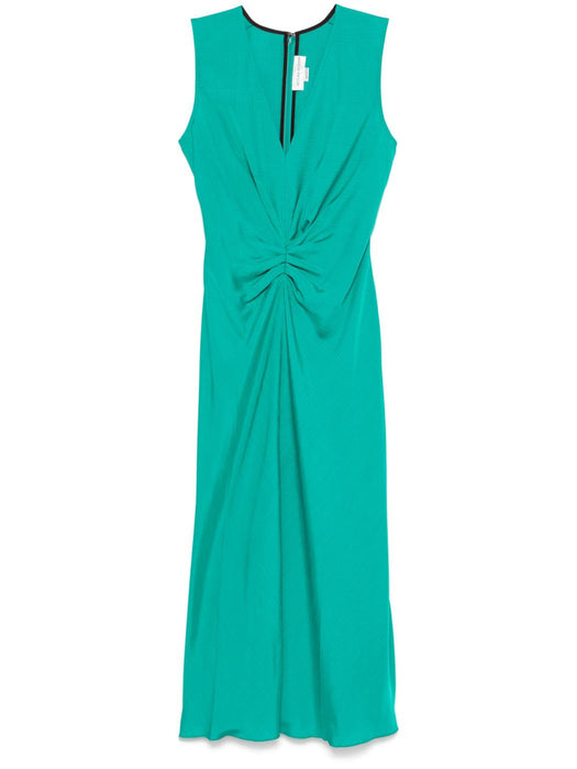 sleeveless gathered waist midi dress 1125WDR006142A PEACOCK 8283 VICTORIA BECKHAM 