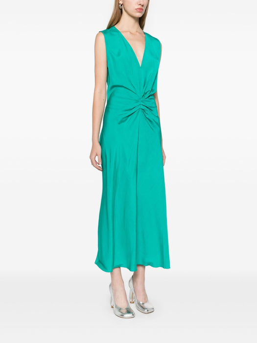 sleeveless gathered waist midi dress 1125WDR006142A PEACOCK 8283 VICTORIA BECKHAM 