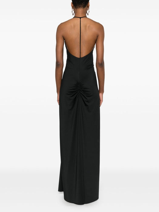 V-neck ruched maxi dress 1225JDR006254A BLACK 1 VICTORIA BECKHAM 