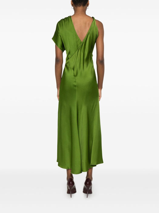 asymmetric ruched midi dress 1225WDR006362A ALGAE 9342 VICTORIA BECKHAM 
