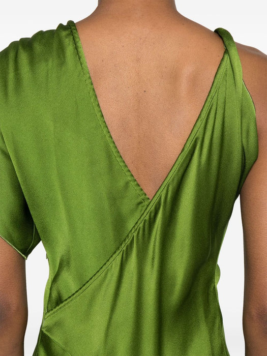 asymmetric ruched midi dress 1225WDR006362A ALGAE 9342 VICTORIA BECKHAM 
