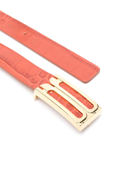 crocodile-embossed belt 1324ABL005786A BRICK RED VICTORIA BECKHAM 