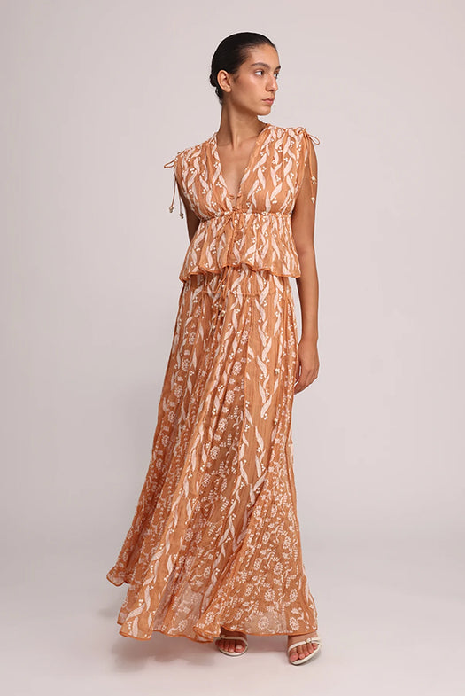 MALO SKIRT S25S40256 TERRACOTTA SABINA MUSAYEV 