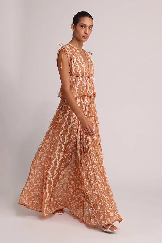 MALO SKIRT S25S40256 TERRACOTTA SABINA MUSAYEV 