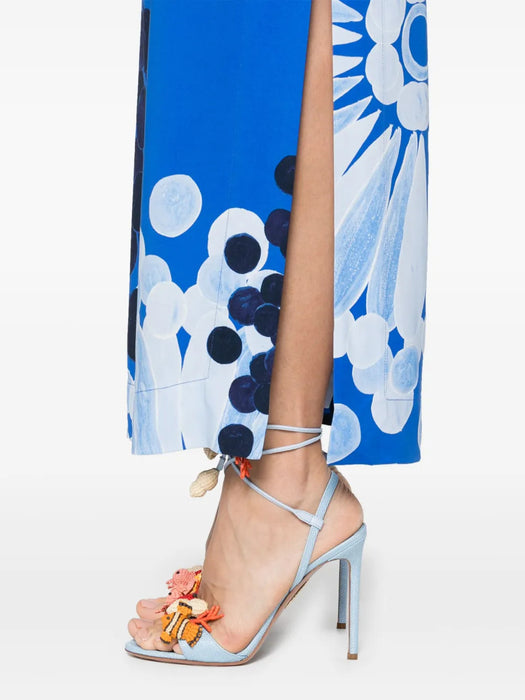 abstract-pattern midi dress<BR/> DRS-0000236 19 THEMIS Z 