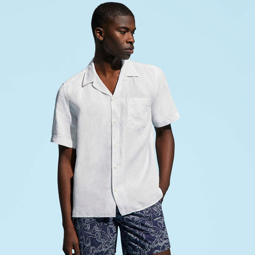 Bowling Linen Shirt 25160066 010V VILEBREQUIN 