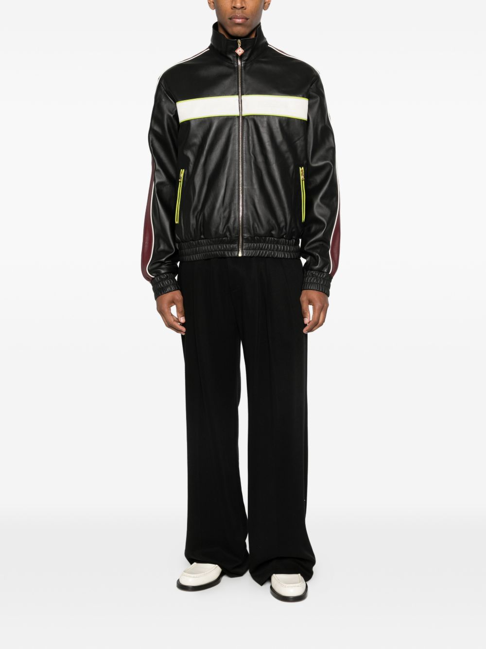 stripe zip jacket M-SP26-JK-438-01 BLACK CASABLANCA 