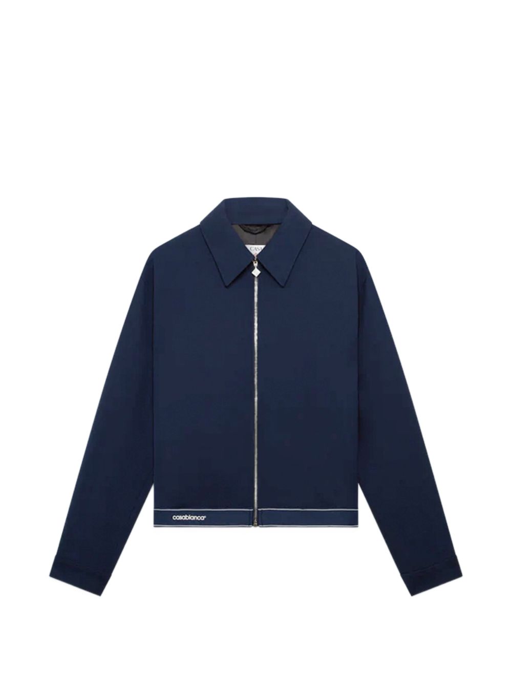 logo-trim shirt jacket M-SP26-JK-442-01 NAVY CASABLANCA 
