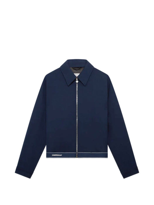 logo-trim shirt jacket M-SP26-JK-442-01 NAVY CASABLANCA 