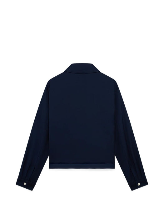 logo-trim shirt jacket M-SP26-JK-442-01 NAVY CASABLANCA 
