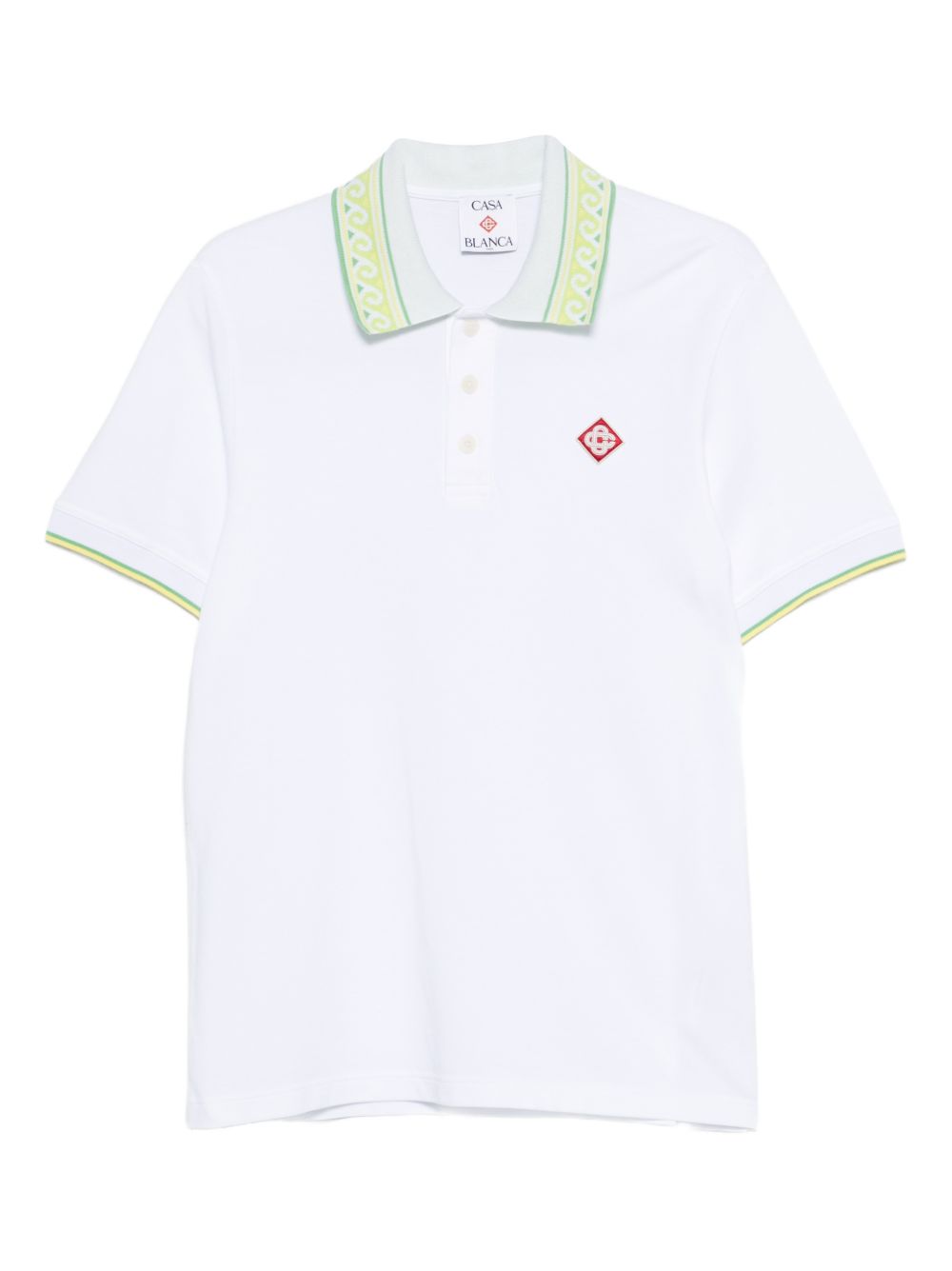 Laurel trim-collar polo shirt M-SP26-JTP-250-01 WHITE CASABLANCA 