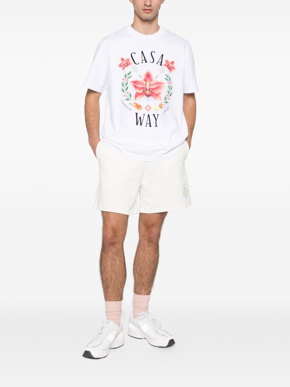 Orchid graphic classic T-shirt<BR/><BR/> M-SP26-JTS-001-15 CASA WAY ORCHID CASABLANCA 