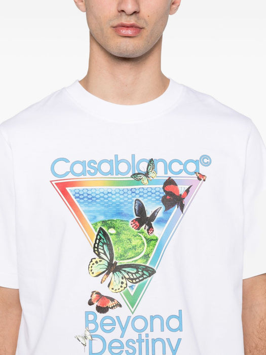 graphic cotton T-shirt<BR/> M-SP26-JTS-001-16 TENNIS CLUB ICON BEYOND CASABLANCA 