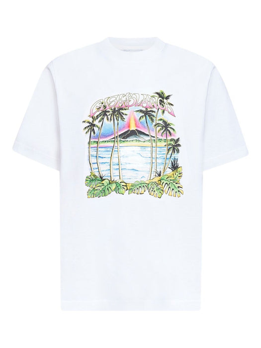 volcano-print logo T-shirt M-SP26-JTS-001-22 VOLCANO CASABLANCA 
