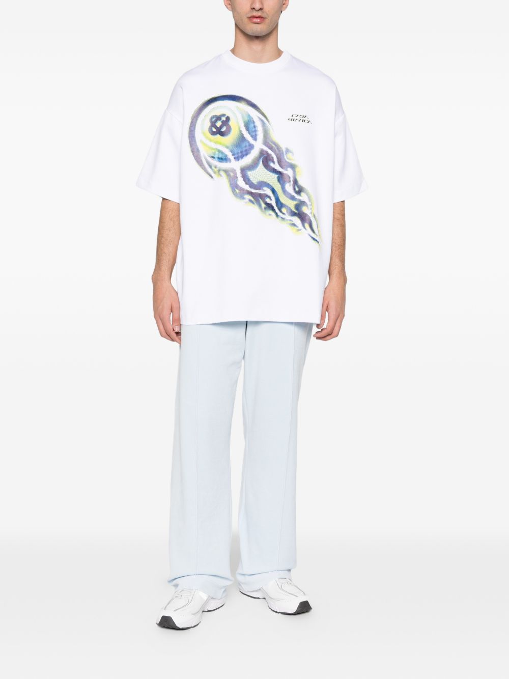 flaming tennis ball tee T-shirt M-SP26-JTS-064-01 FLAMING TENNIS BALL CASABLANCA 