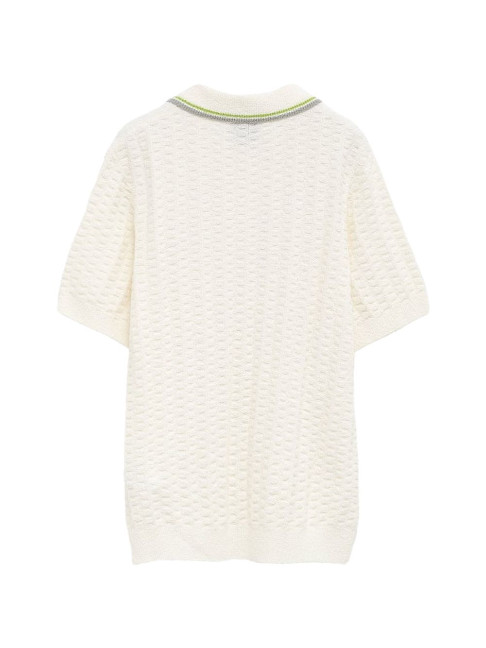 textured buttoned polo shirt M-SP26-KW-1214-01 WHITE CASABLANCA 