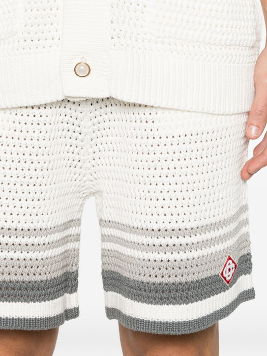 crochet striped shorts M-SP26-KW-934-01 WHITE/GREY CASABLANCA 