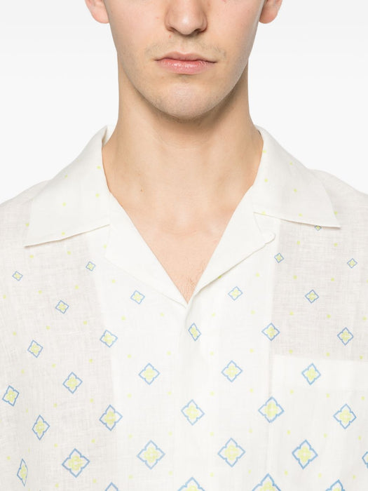 Degrade Monogram Short Sleeve Linen Shirt M-SP26-SH-003-11 DEGRADE MONOGRAM CASABLANCA 
