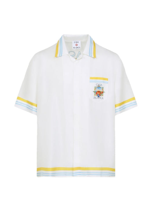 Tennis Landscape Short Sleeve Shirt M-SS26-SH-003-04 FLOWER COURT ICON CASABLANCA 