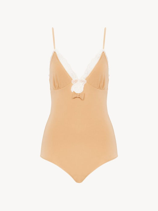 Lace-trimmed ruched bodysuit 26UBD34989 277 CHLOÉ 