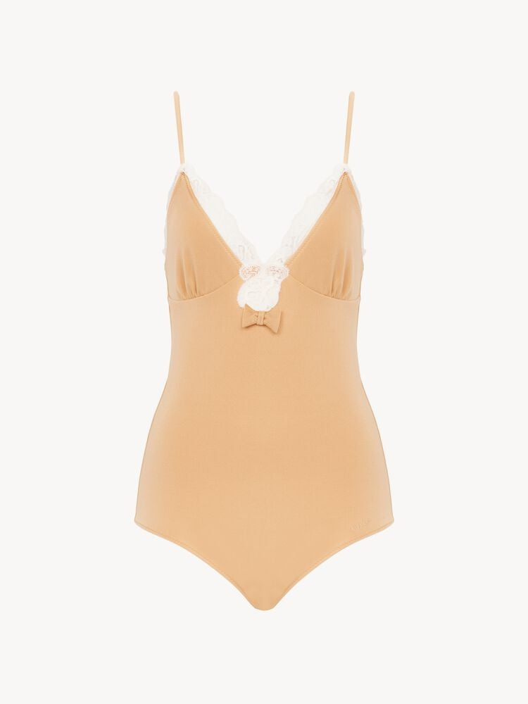 Lace-trimmed ruched bodysuit 26UBD34989 277 CHLOÉ 