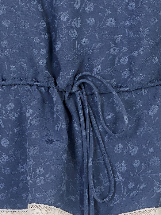 Drawstring camisole top in silk jacquard & lace 26UH121323 4E2 CHLOÉ 