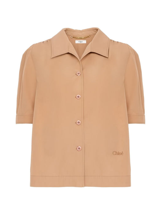 Short-sleeve shirt in cotton poplin 26UHT89144 26U CHLOÉ 