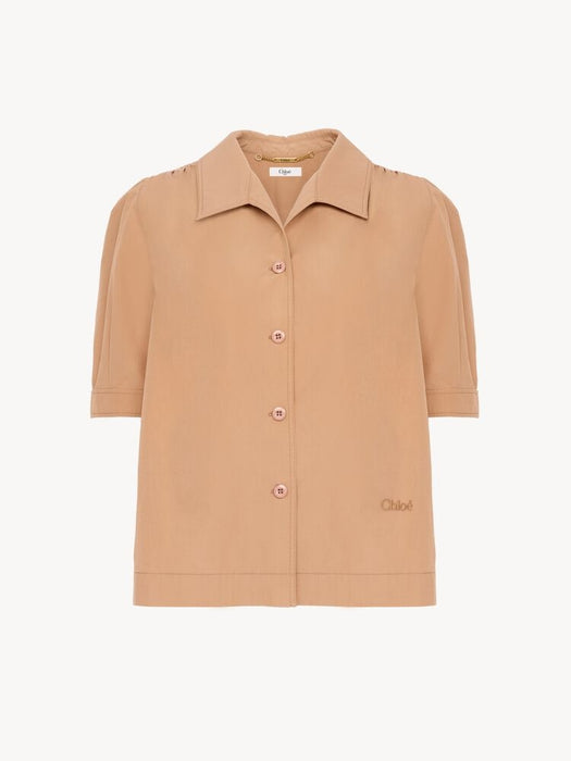 Short-sleeve shirt in cotton poplin 26UHT89144 26U CHLOÉ 