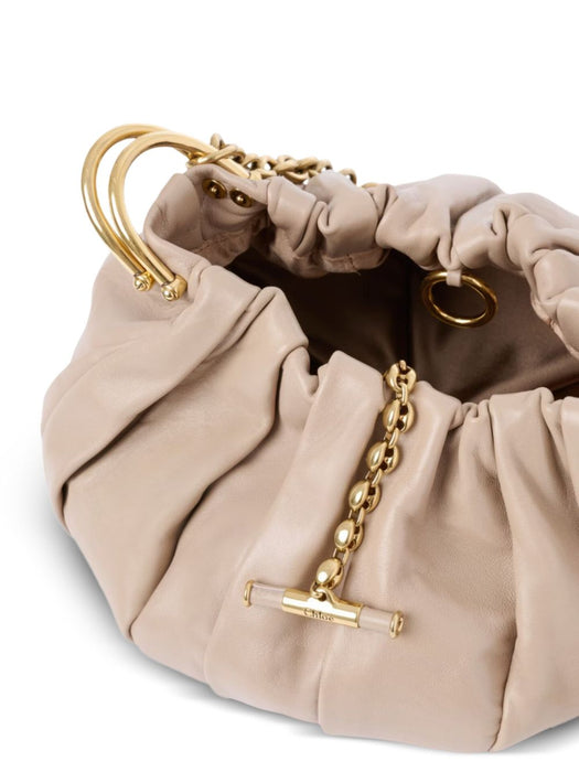 Chloé Plissé shoulder bag with chain in pleated leather<BR/> 26US765S27 25Y CHLOÉ 
