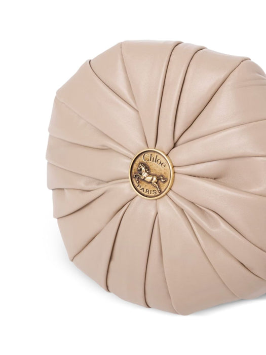 Chloé Plissé shoulder bag with chain in pleated leather<BR/> 26US765S27 25Y CHLOÉ 