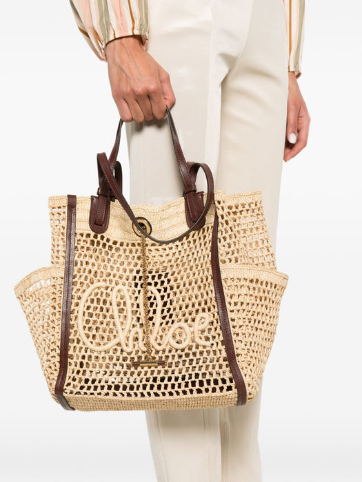 Chloé Iconic double carry bag in raffia 26US906P08 24P CHLOÉ 