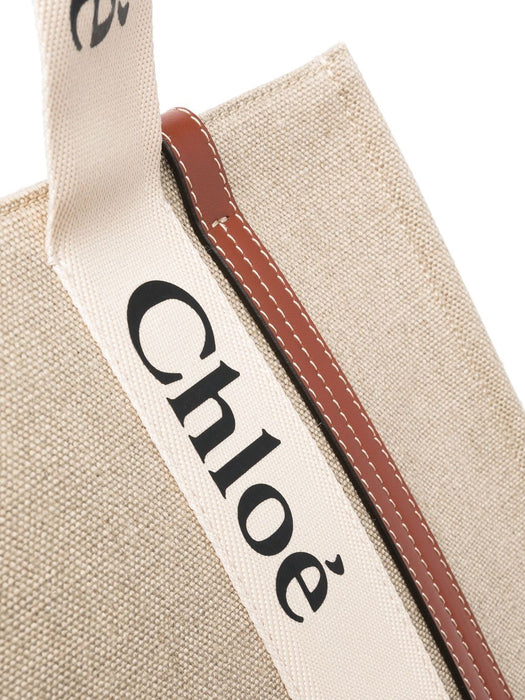 Woody tote bag in linen C22AS383I26 90U CHLOÉ 