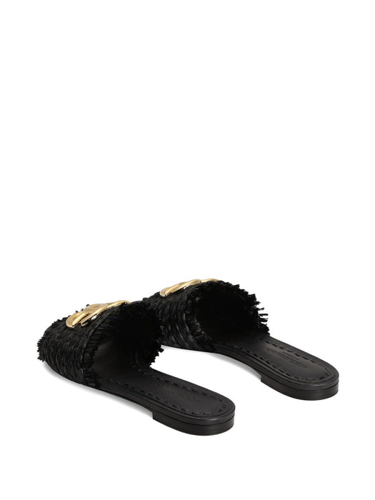 woven raffia slippers with fringe CQ0646 AN2178B956 DOLCE & GABBANA 
