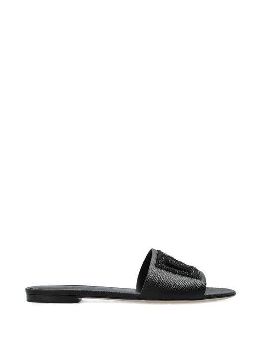 logo-lettering flat sandals<BR/><BR/> CQ0666 A02178B956 DOLCE & GABBANA 