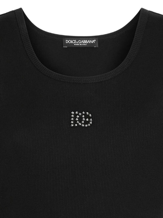 rhinestone-logo tank top F8V40Z GDDL8N0000 DOLCE & GABBANA 