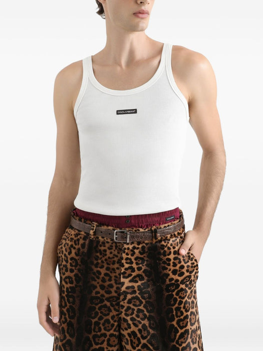 ribbed logo-patch vest G8PA8T G7P3IW0800 DOLCE & GABBANA 